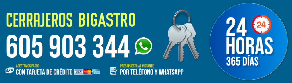 Cerrajeros Bigastro - Servicio 24 Horas